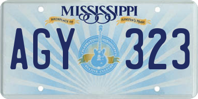 MS license plate AGY323