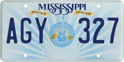 MS license plate AGY327