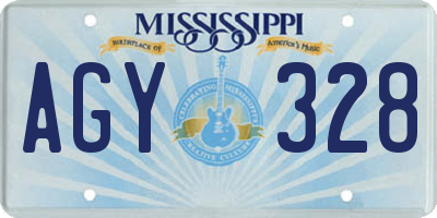 MS license plate AGY328