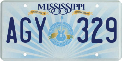 MS license plate AGY329