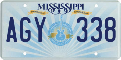 MS license plate AGY338