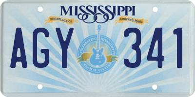 MS license plate AGY341