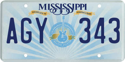 MS license plate AGY343
