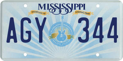 MS license plate AGY344
