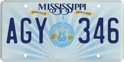 MS license plate AGY346