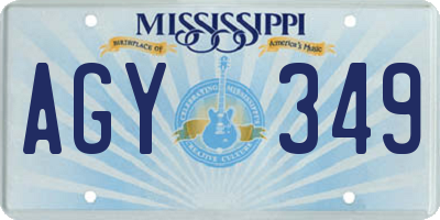 MS license plate AGY349