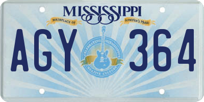 MS license plate AGY364