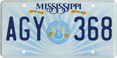 MS license plate AGY368