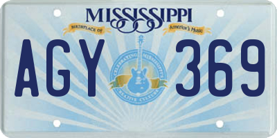MS license plate AGY369