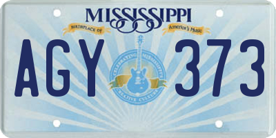 MS license plate AGY373