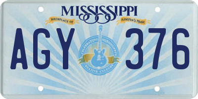MS license plate AGY376