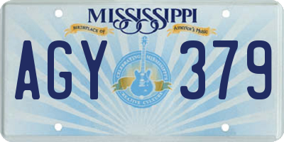 MS license plate AGY379