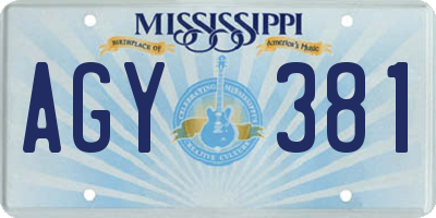 MS license plate AGY381