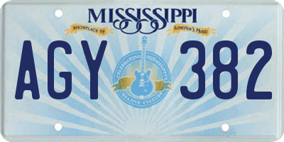MS license plate AGY382