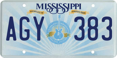 MS license plate AGY383