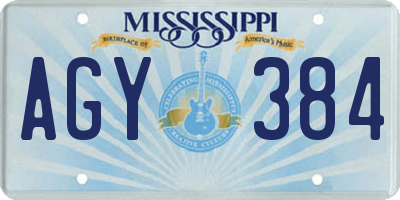MS license plate AGY384