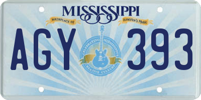 MS license plate AGY393