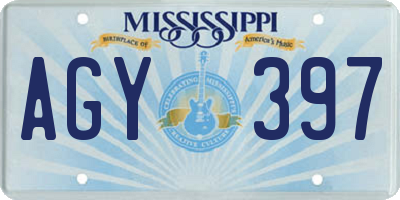 MS license plate AGY397