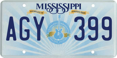 MS license plate AGY399