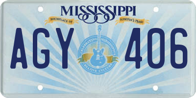 MS license plate AGY406