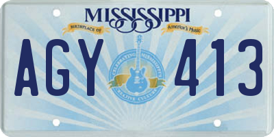 MS license plate AGY413