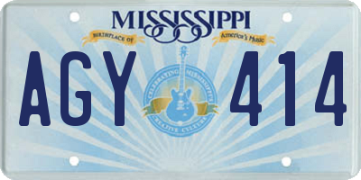 MS license plate AGY414