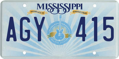 MS license plate AGY415
