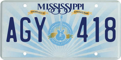 MS license plate AGY418