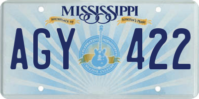 MS license plate AGY422