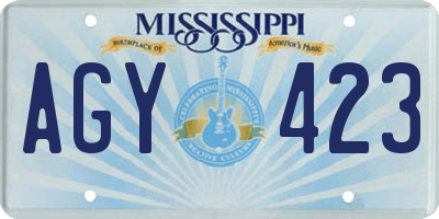 MS license plate AGY423