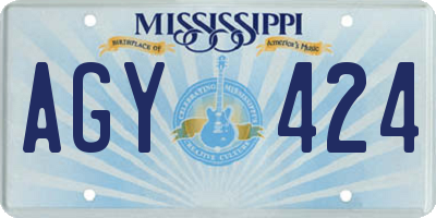 MS license plate AGY424