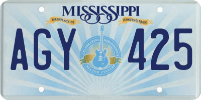 MS license plate AGY425