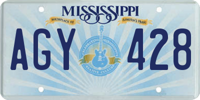 MS license plate AGY428