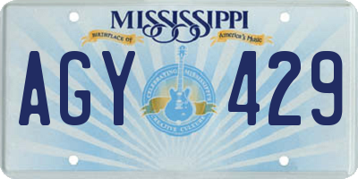 MS license plate AGY429