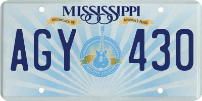 MS license plate AGY430