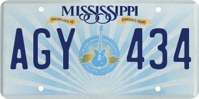 MS license plate AGY434