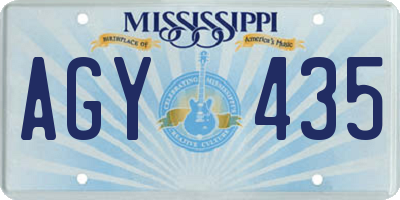 MS license plate AGY435