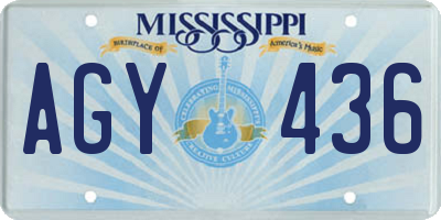 MS license plate AGY436