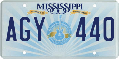 MS license plate AGY440