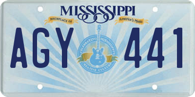 MS license plate AGY441