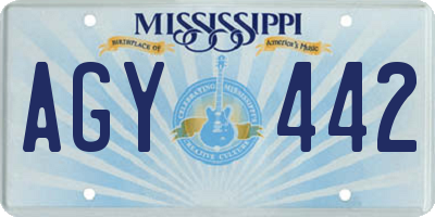 MS license plate AGY442