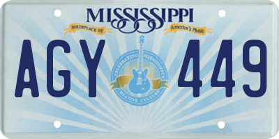 MS license plate AGY449