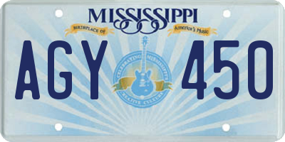 MS license plate AGY450