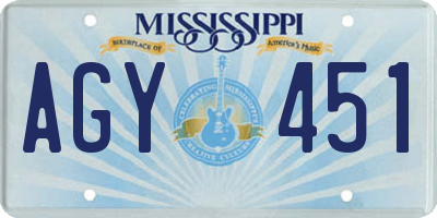 MS license plate AGY451