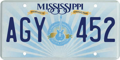MS license plate AGY452
