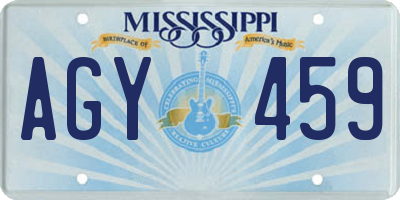 MS license plate AGY459