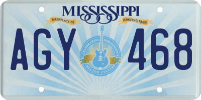 MS license plate AGY468