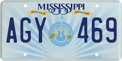 MS license plate AGY469