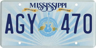 MS license plate AGY470