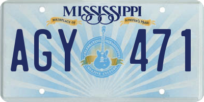 MS license plate AGY471